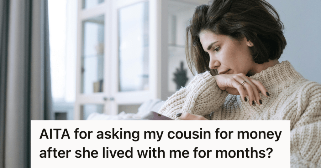 stressed woman sitting on her couch