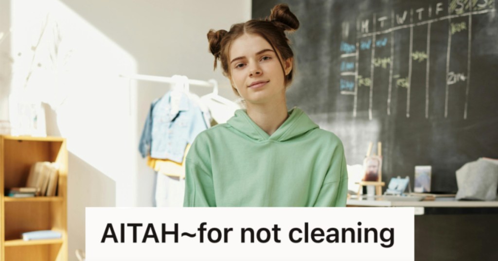 teenage girl sitting in her room