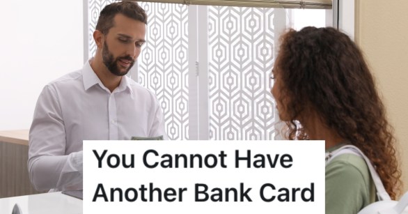 man with a bank teller