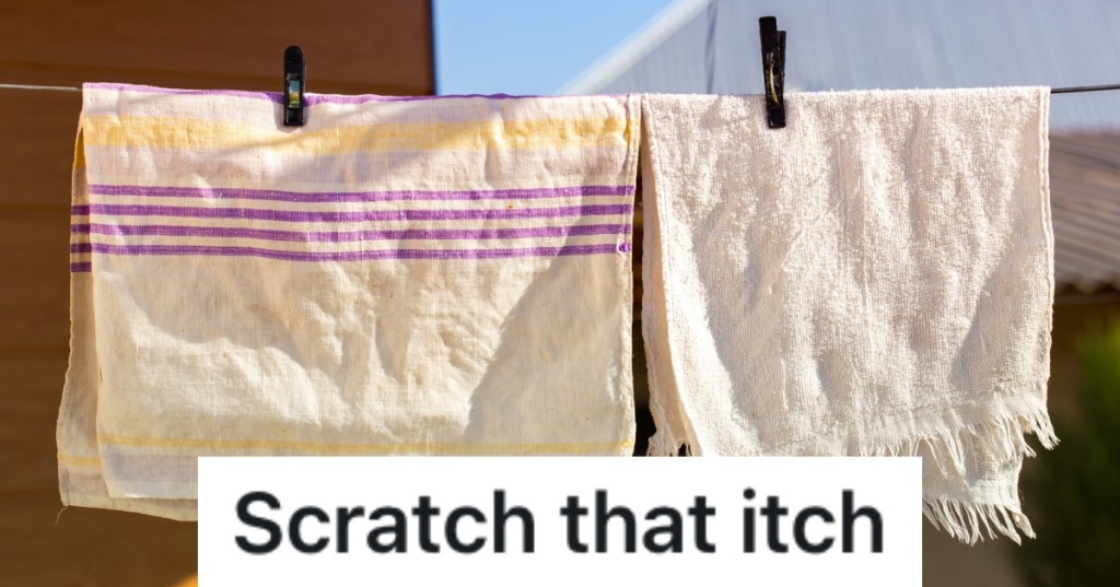 towels on a clothesline