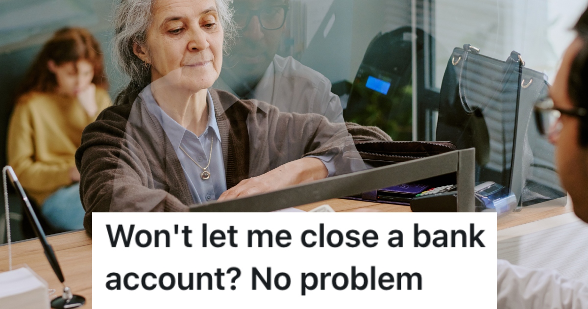 A Customer Wasnt Allowed To Close Her Late Husbands Bank Account, So She Withdrew All The Money Except For One Cent woman getting money at a bank