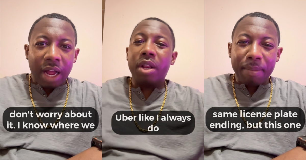 man talking about uber