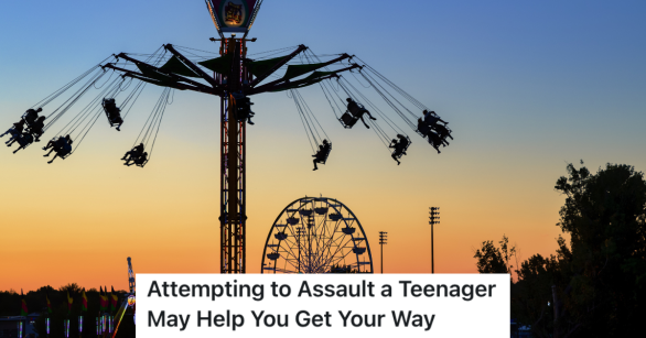 sunset with amusement park rides