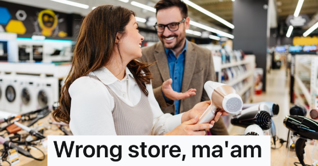 confused couple shopping