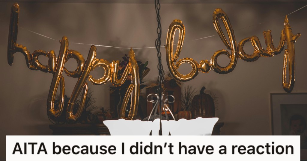 Birthday decorations above a light