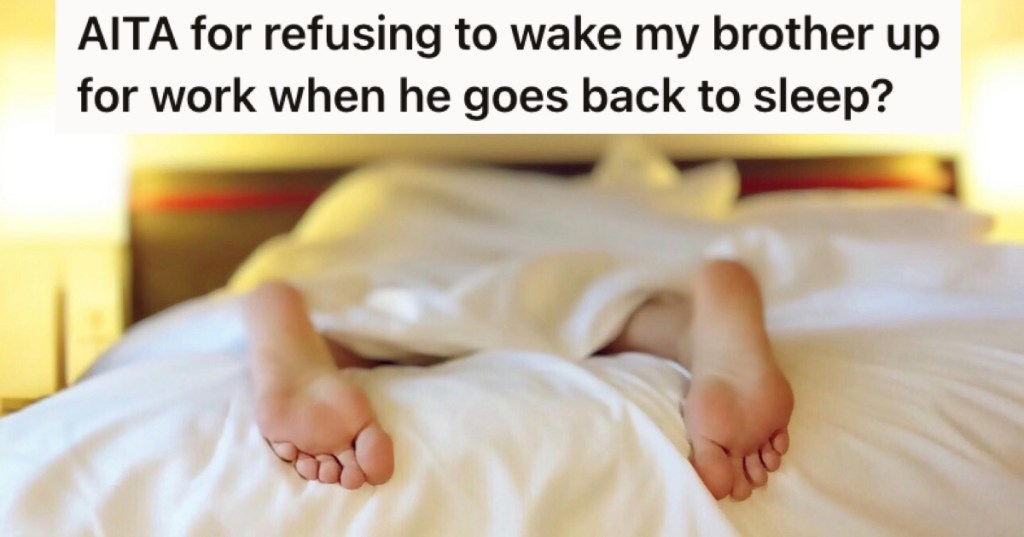 Feet sticking out from under a duvet