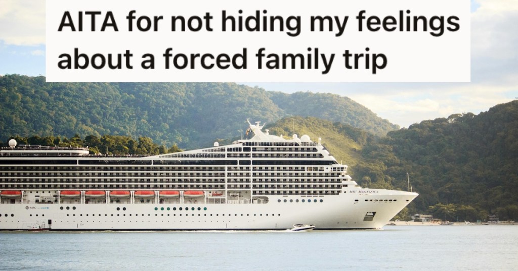 A large white cruise ship