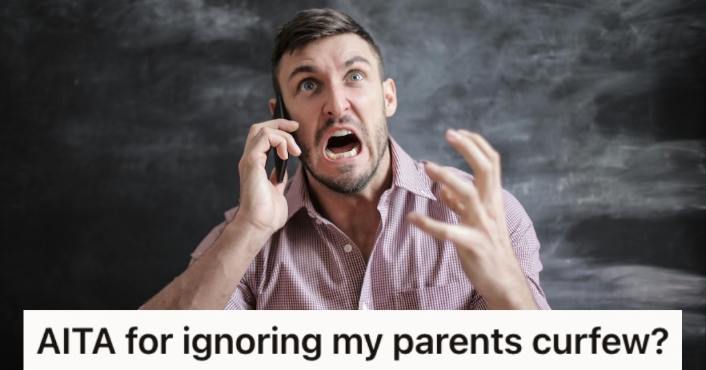 A man shouting on the phone