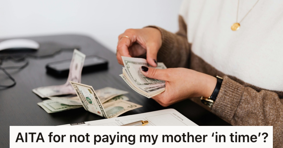 A woman counting money