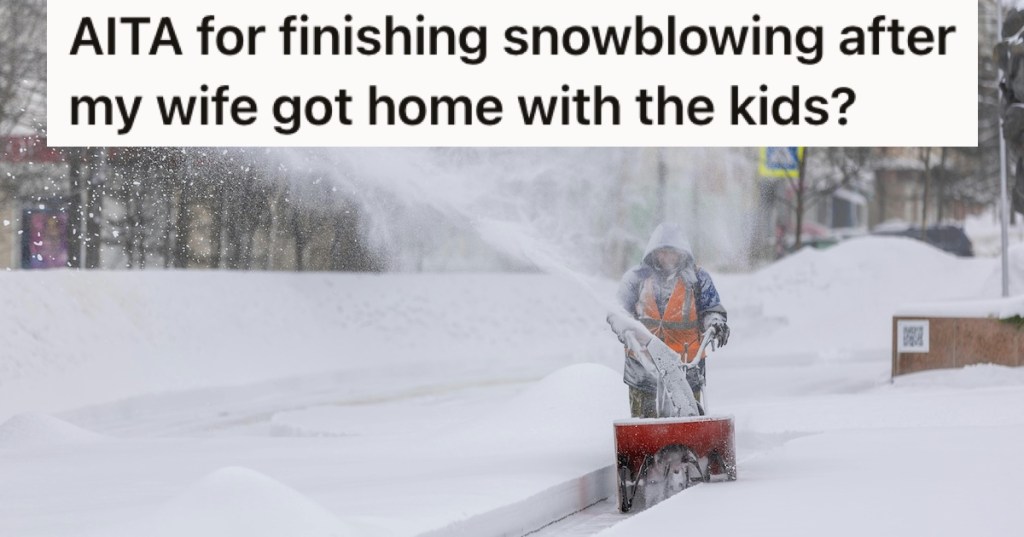 A man clearing snow