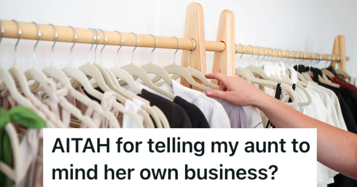 Woman Did Her Best To Support Her Mom With Her Toxic Aunt, But One Final Disparaging Comment Tipped Her Over The Edge A rack of clothes in a store