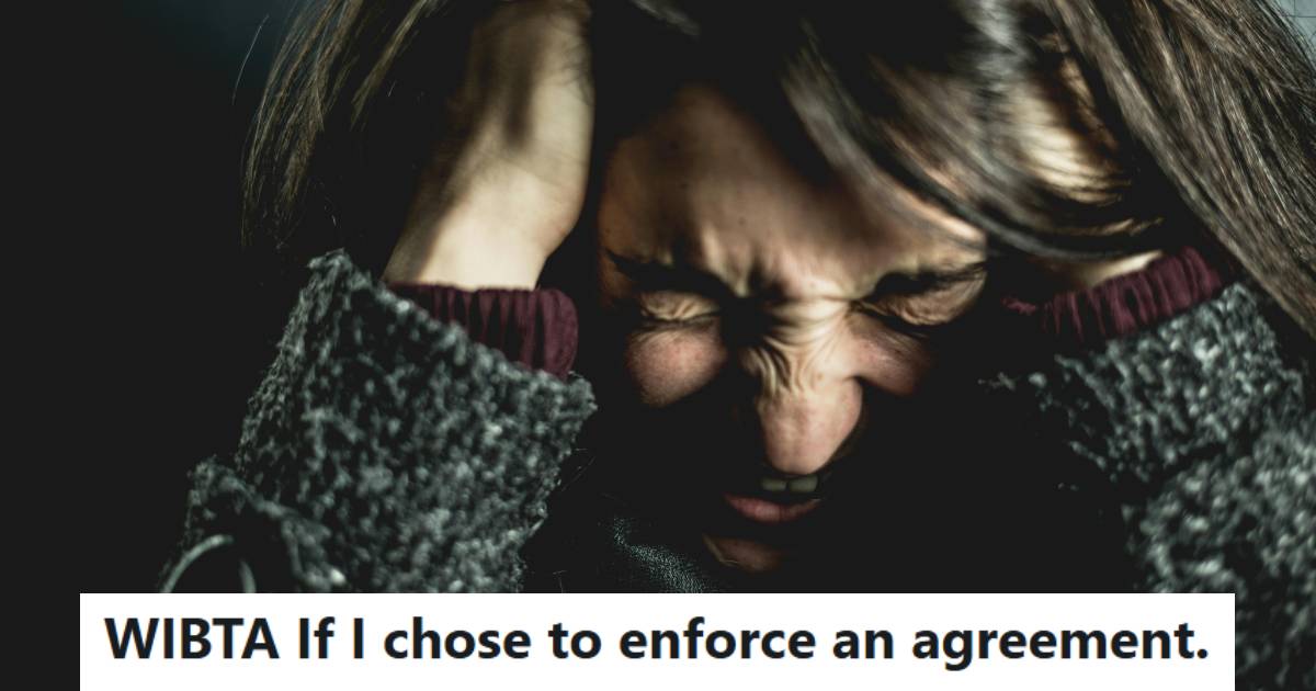 Woman pulling her hair, feeling stressed out by family