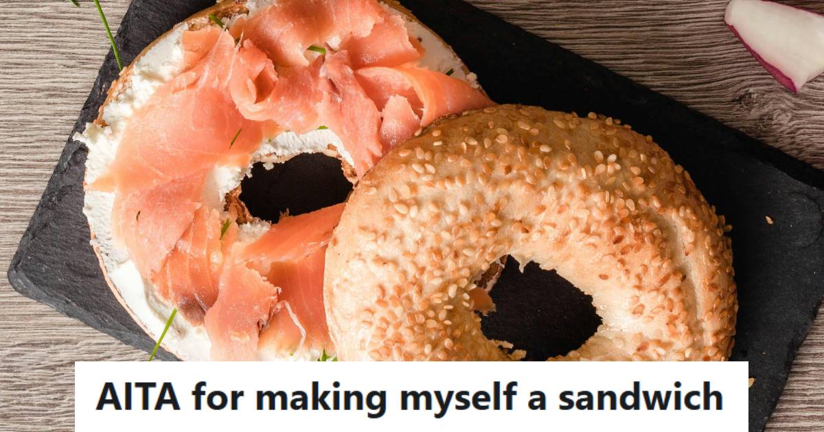 Yummy bagel covered with salmon and cream cheese