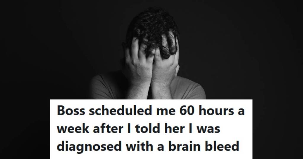 Man holding his head because he's stressed and has a bleeding brain