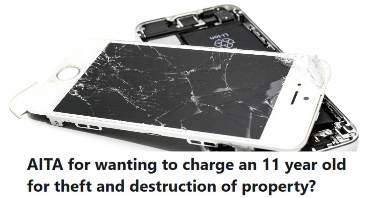 Iphone that's been thrown to the ground and smashed by kids