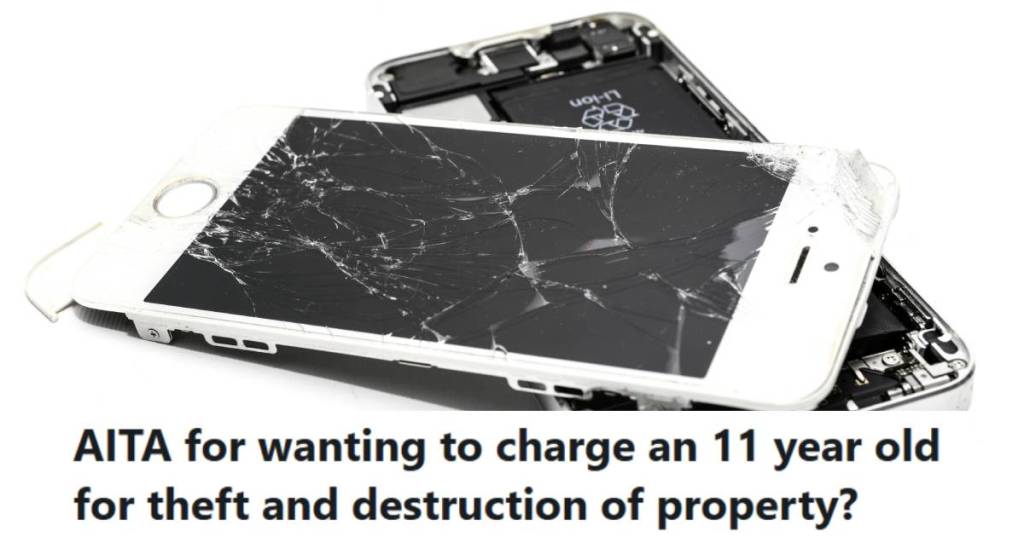 Iphone that's been thrown to the ground and smashed by kids