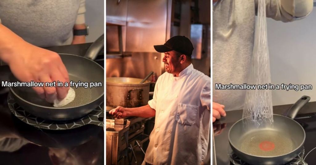 Chef cooking marshmallow