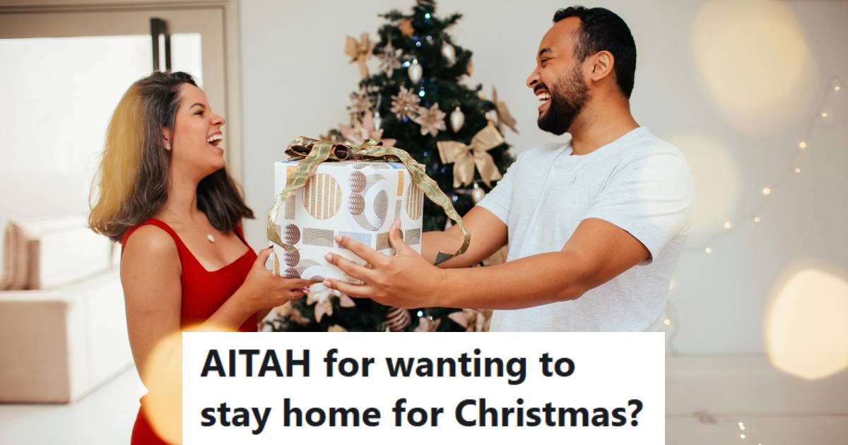 Man and woman enjoying a nice, quiet Christmas at home