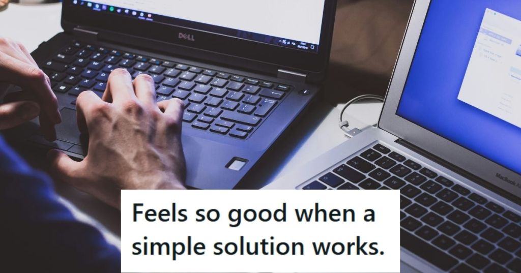 Hands typing on computer