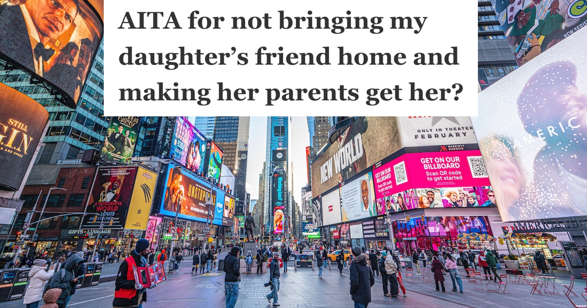 Mom Lets Her Daughter Bring Friends On An NYC Birthday Trip, But One Friend Wants To Go Home Early So Mom Tells Her Parents To Come Pick Her Up Times Square New York City