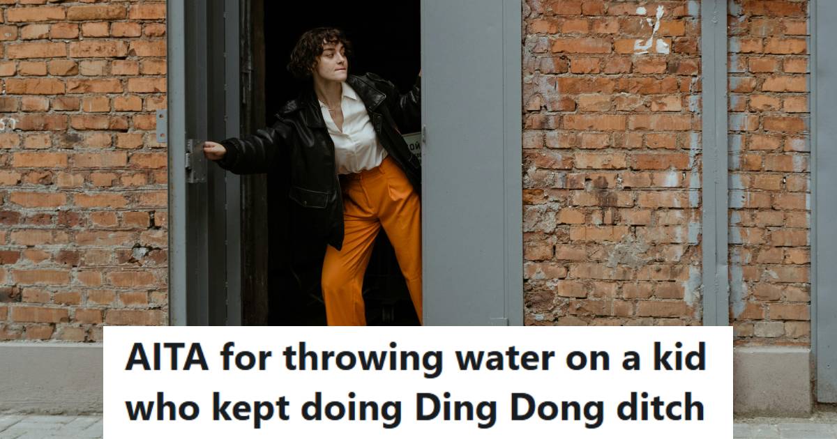 Woman opening her door after the door bell rang