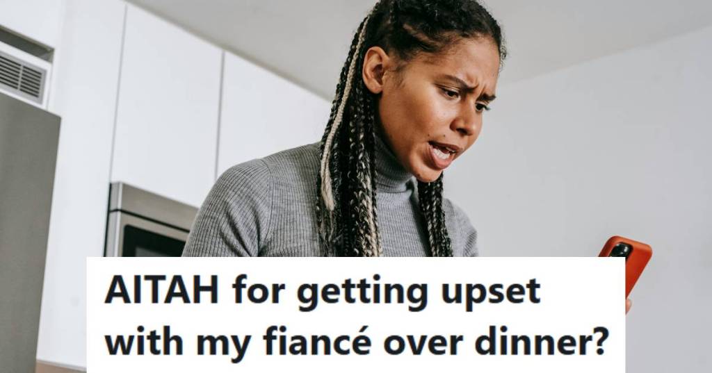 Woman trying to reason with her partner over dinner