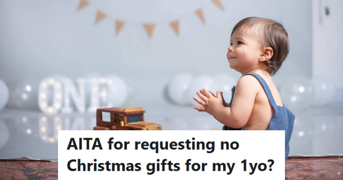 Little boy playing with a truck on his first birthday