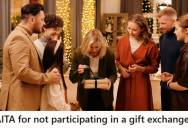 Minimalist Couple Asked To Sit Out Of The Family Gift Exchange After Costs Exceeded Their Budget, But They Were Called Greedy And Selfish By Their Family