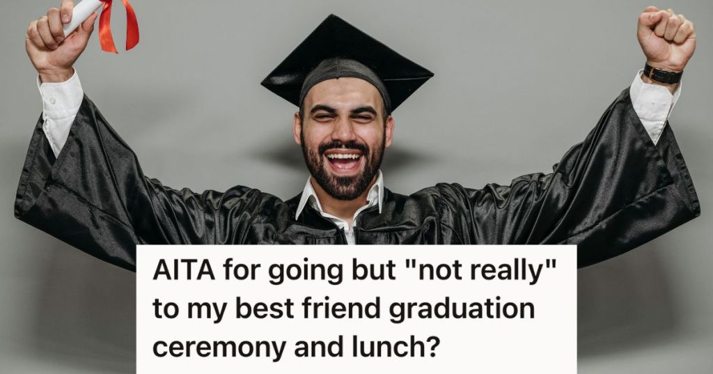 Happy man in graduation gown holding a diploma