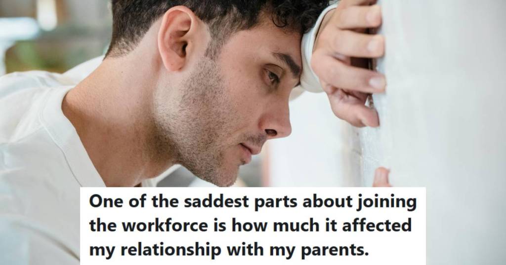 Man leaning against the wall, thinking about how much he hates work