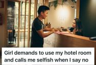 Rude Woman Brazenly Asked A Hotel Guest To Use His Room While She Waited For Hers, But He Adamantly Refused