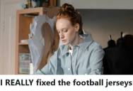 Former Student Was Told To Repair Football Practice Jerseys By A Rude Coach, So She Sewed Every Head Hole Shut And He Never Asked For Help Again