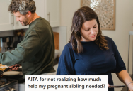 Pregnant Woman Blames Her Sister For Not Helping Her With A Dinner Party That She Wanted To Host, But The Sister Offered To Pitch In And Order All The Food Instead Of Cooking