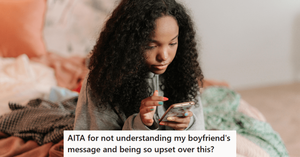 Girl with curly hair texting on her phone