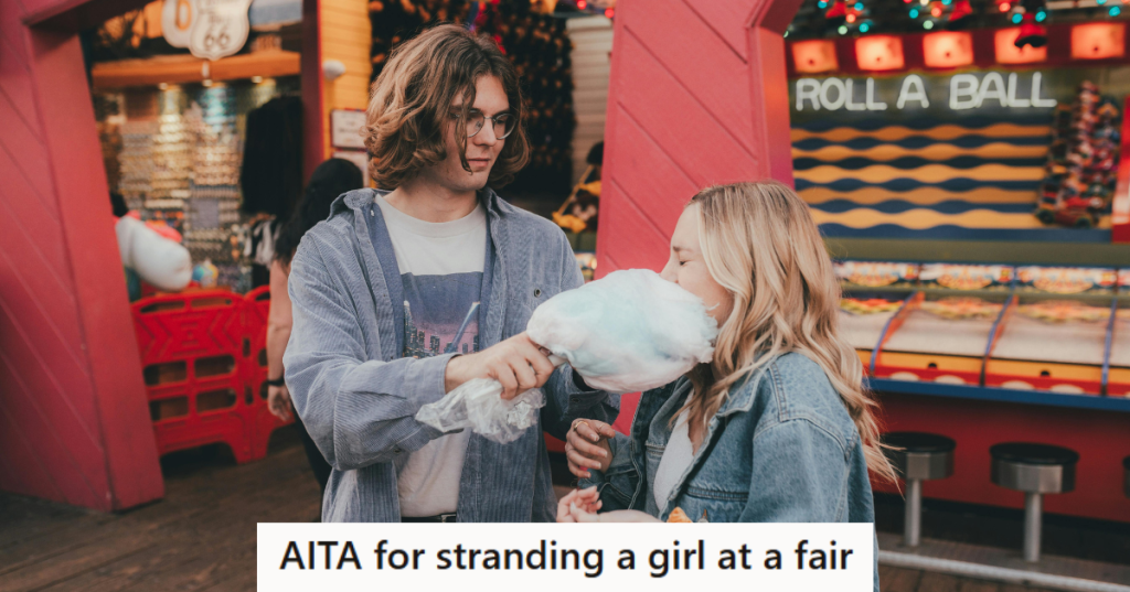 Couple having fun at a carnival