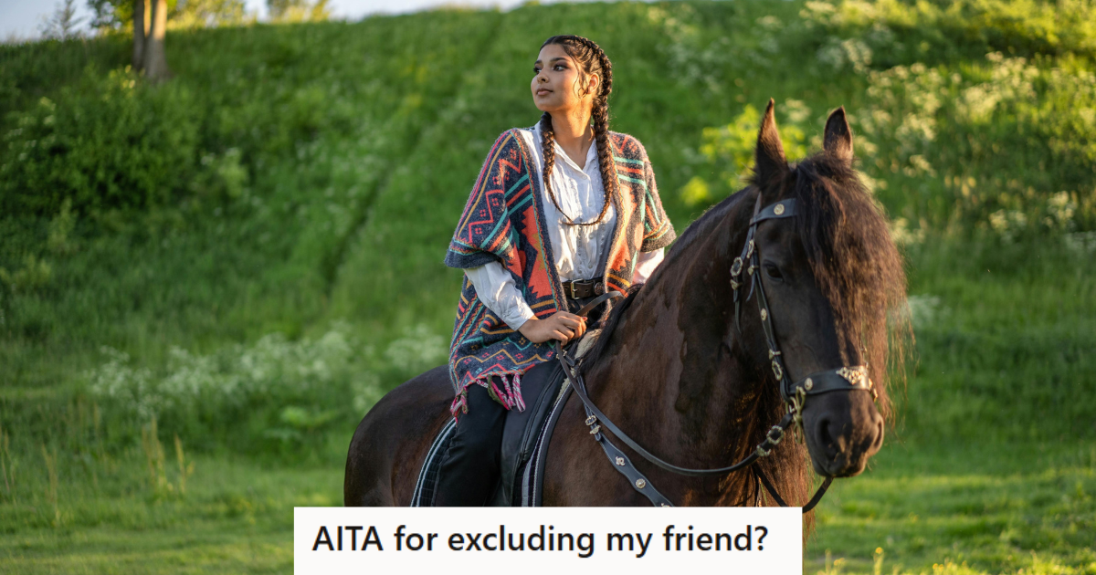 Possessive Horse Owner Refused To Let Her Overweight Friend Ride, So Now The Friend Is Mad And The Horse Owner Is Not Sure If She Made The Right Decision Woman riding a horse