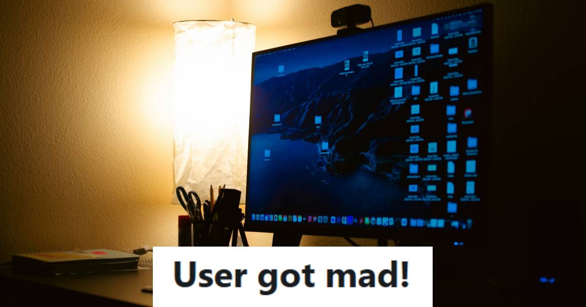 Client's home computer on his desk, displaying the home screen