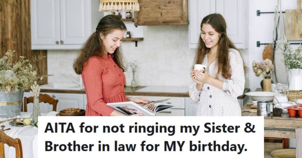 Twin sisters standing in the kitchen talking about their birthday plans