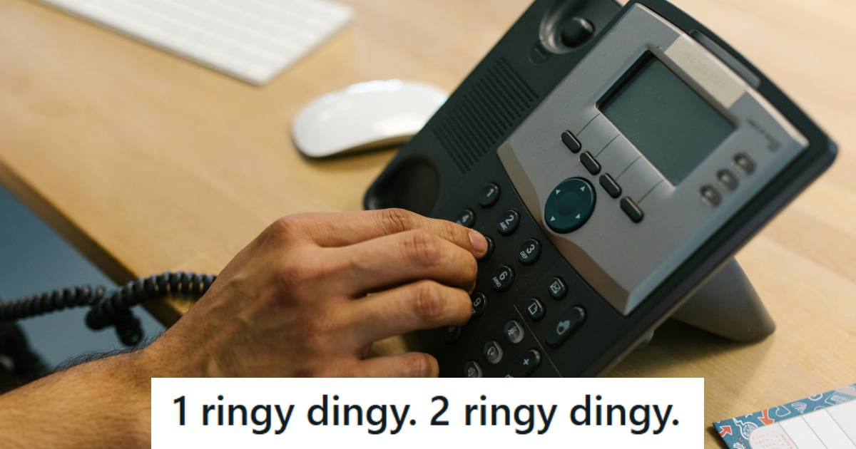 Tech support dialing a phone number to test a phone