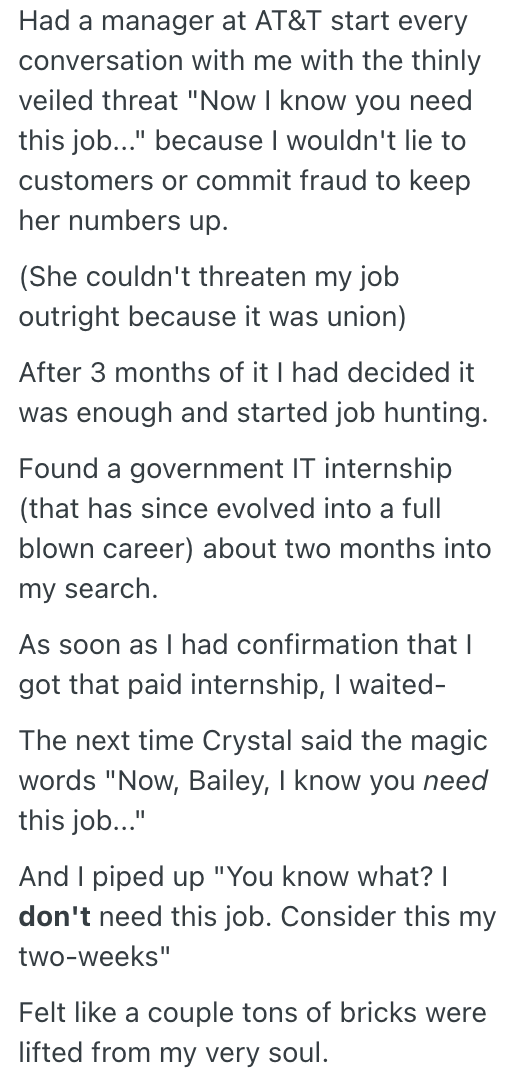 Screenshot 2025 12 04 at 1.40.16 PM A Bank Tellers Manager Treated Her Badly, So She Finally Quit After She Kept Getting Denied Days Off