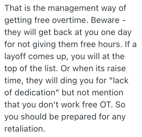 Screenshot 2025 12 04 at 1.47.08 PM Employee Was Told They Should Only Work Approved Overtime Hours, And Since It Was Never Approved, They Left Every Day at 5 P.M. On The Dot
