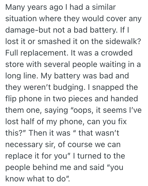 Screenshot 2025 12 04 at 1.52.44 PM A Customer Who Damaged Their Phone And Waited To Report It Until After A Vacation Was Told It Couldnt Be Fixed By Their Phone Company, So They Came Up With A Clever Way To Get Them To See Things Their Way And Fix The Phone