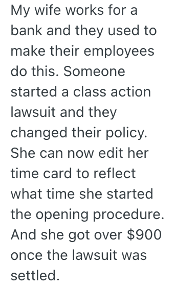 Screenshot 2025 12 04 at 4.46.58 PM A Bank Employee Got Grief From A Manager About Including Morning Security Checks On Their Timesheet, So They Stopped Helping Her Out With Them