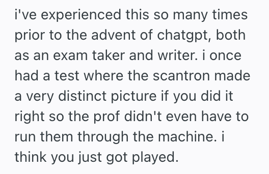 Screenshot 2025 12 07 at 10.41.56 PM Man Took A 120 Question Multiple Choice Test But Almost All Answers Were The Same, So He Realized His Professor Likely Used ChatGPT