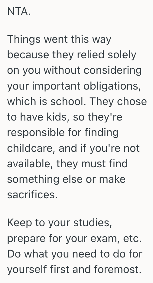 Screenshot 2025 12 10 at 10.51.45 AM Student Turned Down An Unexpected Babysitting Gig To Focus On Her Homework, So Her Parents Lashed Out And Claimed She Was Selfish