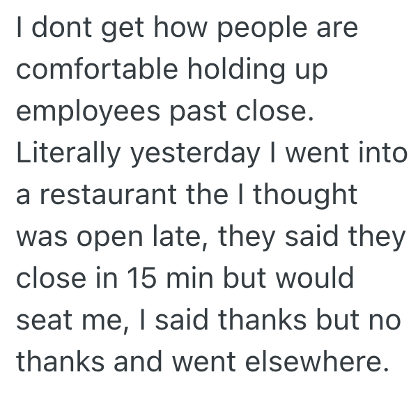 Screenshot 2025 12 10 at 2.30.57 PM Customers Stay Over An Hour Past Closing Time, So One Employee Tells Them Theyll Have To Leave Or Pay The Employees Overtime
