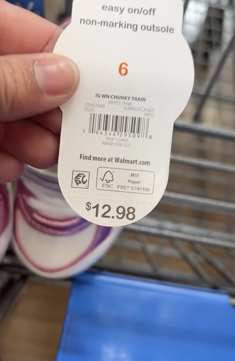 price tag at walmart