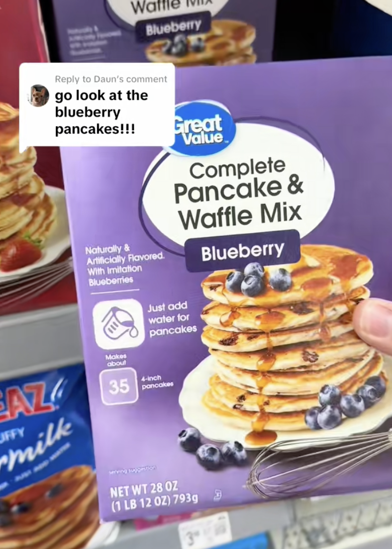 man holding pancake mix