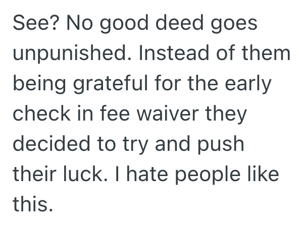 Screenshot 2025 12 18 at 6.04.03 PM Entitled Hotel Customers Asks A Supervisor To Waive The Late Check Out Fee, But She Only Agrees To Give Them An Extra 15 Minutes
