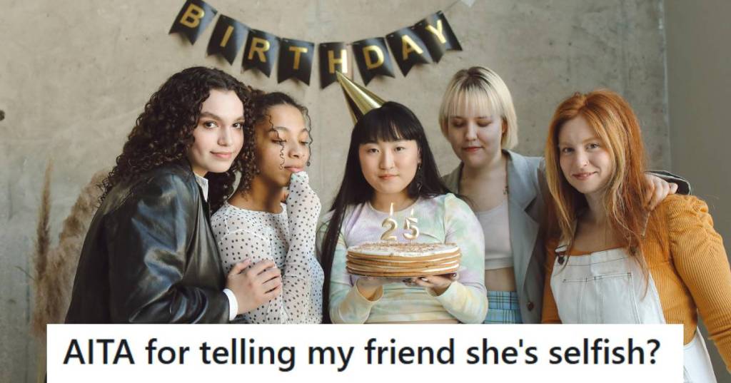 Group of girl friends holding a birthday cake and getting ready to blow out candles